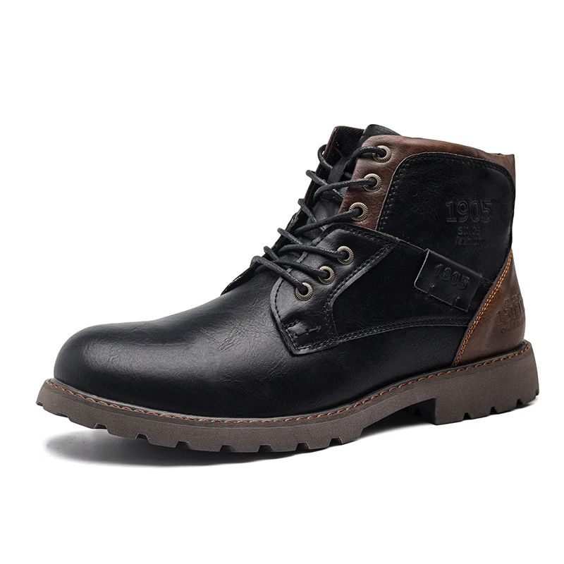Waliantile Waterproof PU Leather Ankle Boots For Men