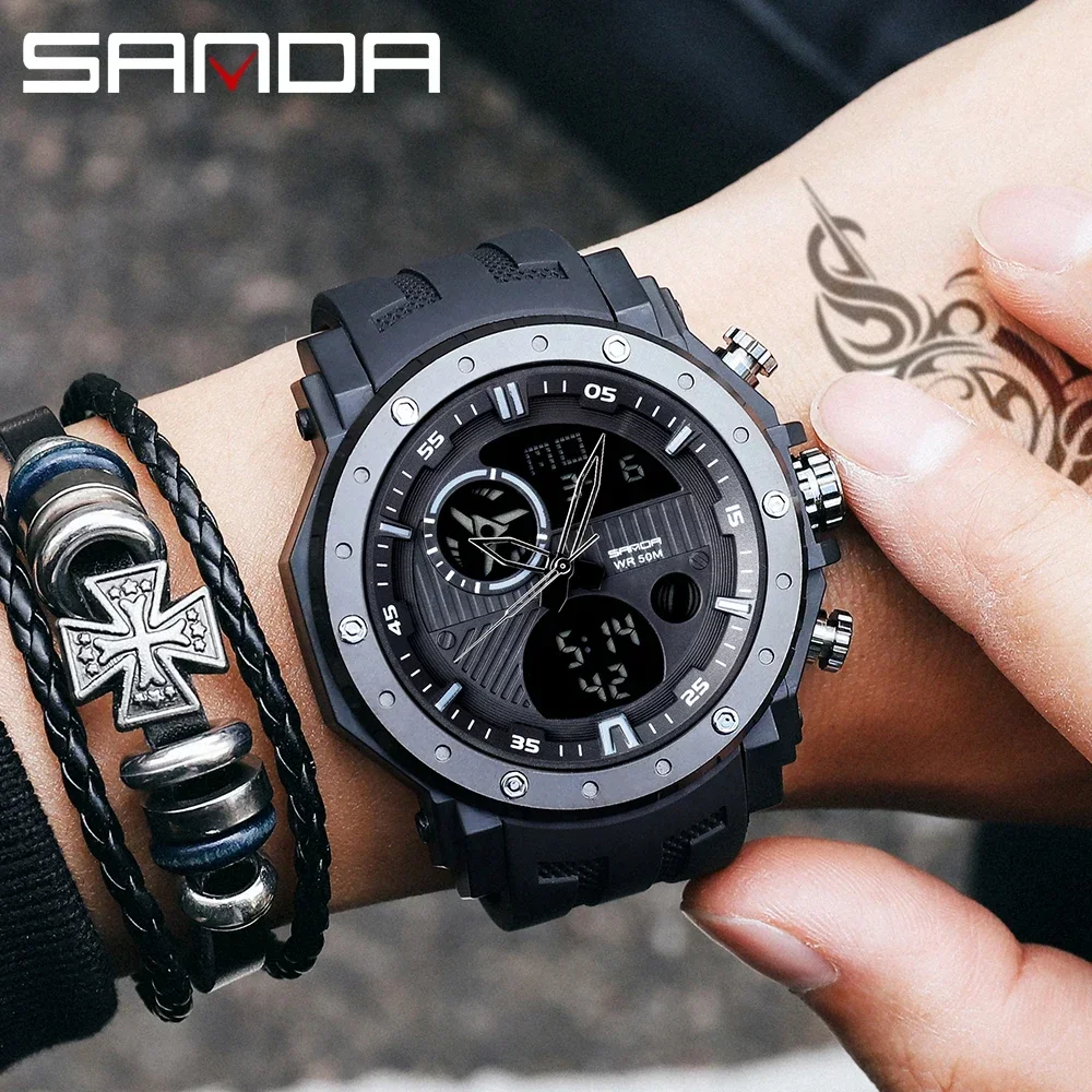 SANDA Luxury Brand Men's Military Sports Watches Men Digital Watches S-Shock Waterproof Wrist Watch For Mens Relogio Masculino - Image 3