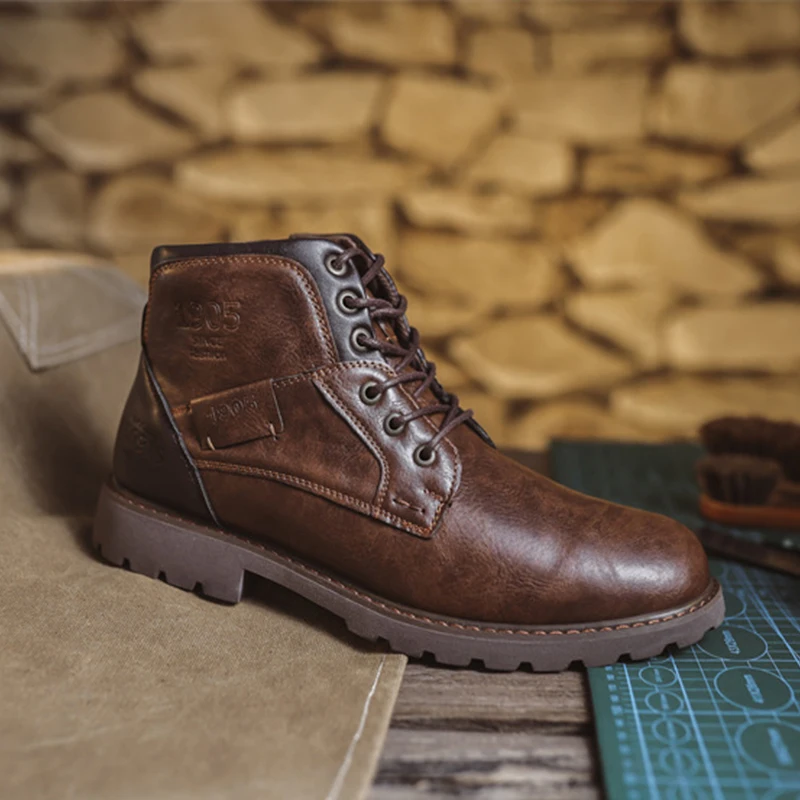 Waliantile Waterproof PU Leather Ankle Boots For Men - Image 5