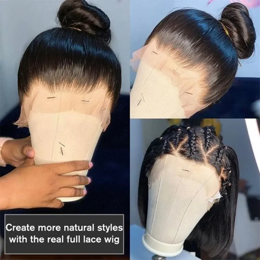 Full Lace Wig Human Hair Pre Plucked - Image 3