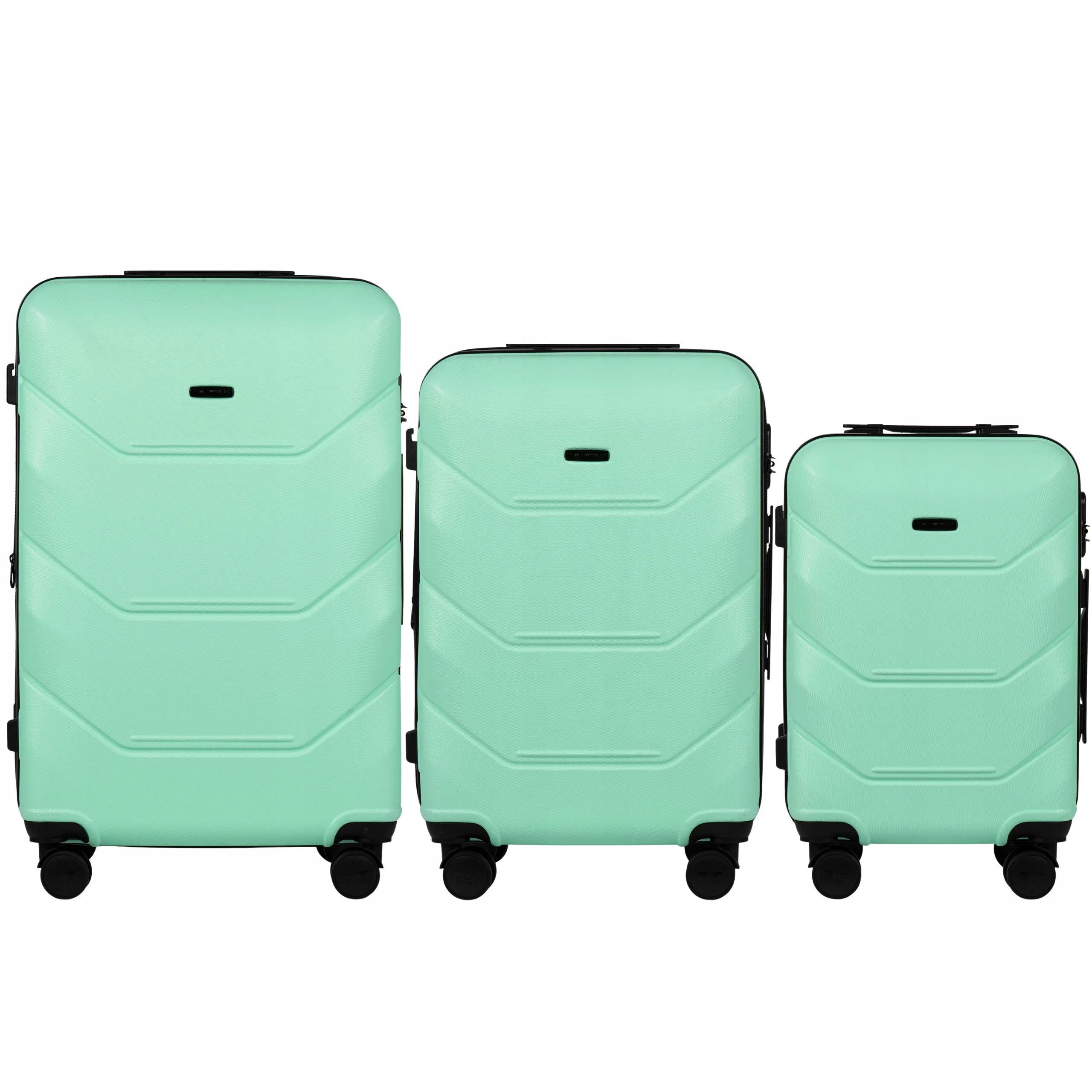 Wings Travel CLICK Set With 4 Double WHEELS Hard ABS + BAGGAGE
