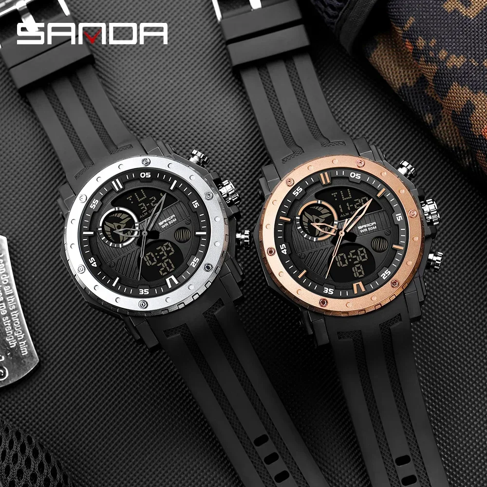 SANDA Luxury Brand Men's Military Sports Watches Men Digital Watches S-Shock Waterproof Wrist Watch For Mens Relogio Masculino - Image 5