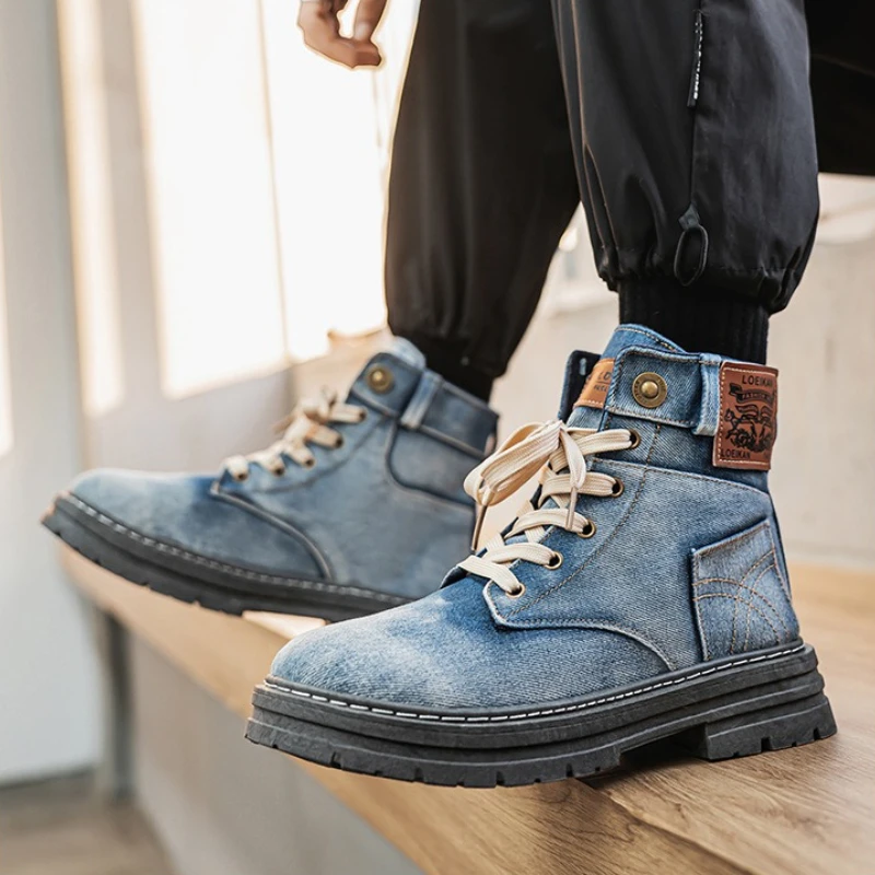 Men Retro Ankle Cowboy Boots - Image 2