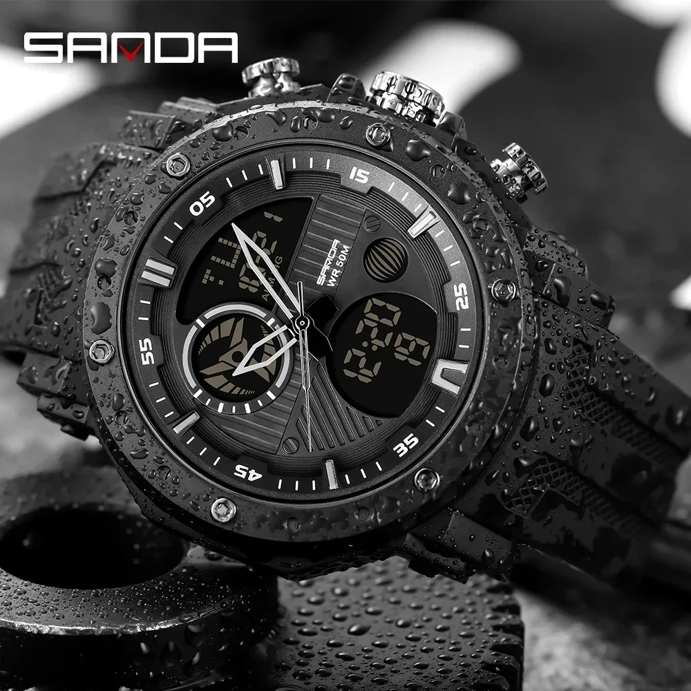 SANDA Luxury Brand Men's Military Sports Watches Men Digital Watches S-Shock Waterproof Wrist Watch For Mens Relogio Masculino - Image 2