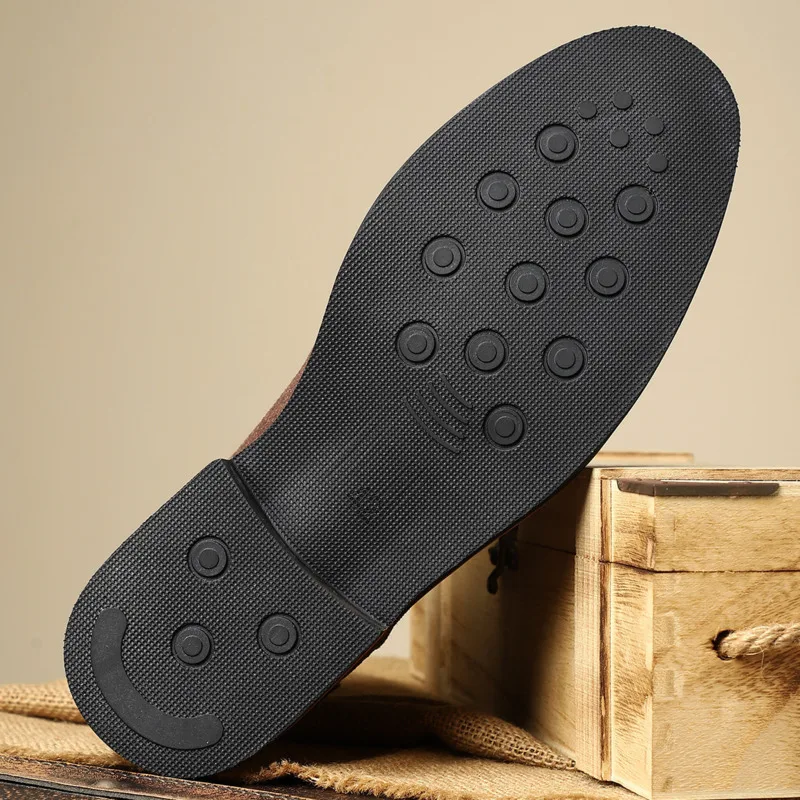 Patent Leather Men Boots Patchwork Suede Ankle Boots For Man - Image 6