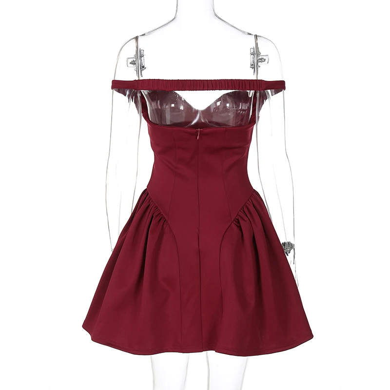 Sexy Club Evening Party Dresses Women Clothing 2025 Summer Dress Elegant Off Shoulder Backless Pleated Short Mini White Dress - Image 7