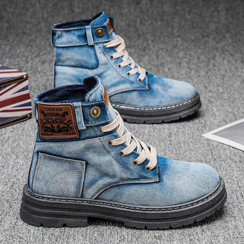 Men Retro Ankle Cowboy Boots