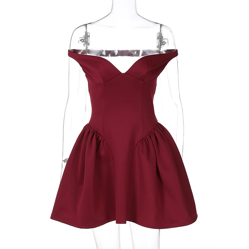 Sexy Club Evening Party Dresses Women Clothing 2025 Summer Dress Elegant Off Shoulder Backless Pleated Short Mini White Dress - Image 6